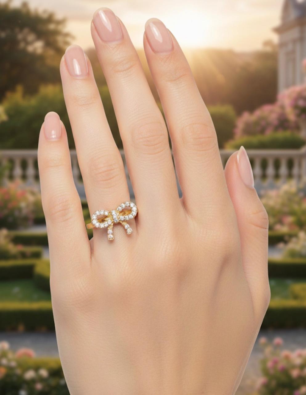 Crystal Bow Sparkle Ring