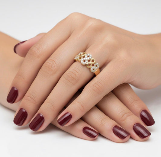Infinity Weave Crystal Ring
