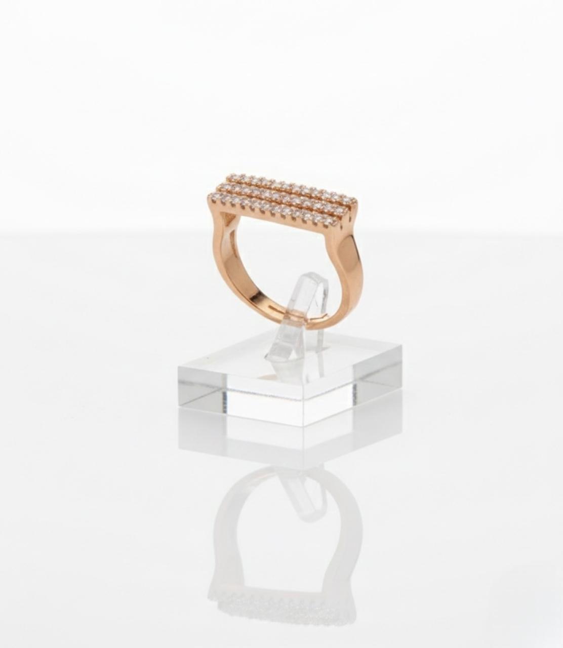 Triple Row Crystal Bar Ring