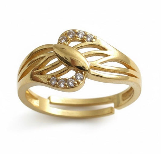 Golden Leaf Spark Adjustable Ring