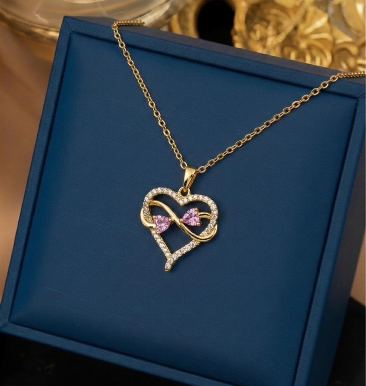 Infinity Blush Heart Pendant