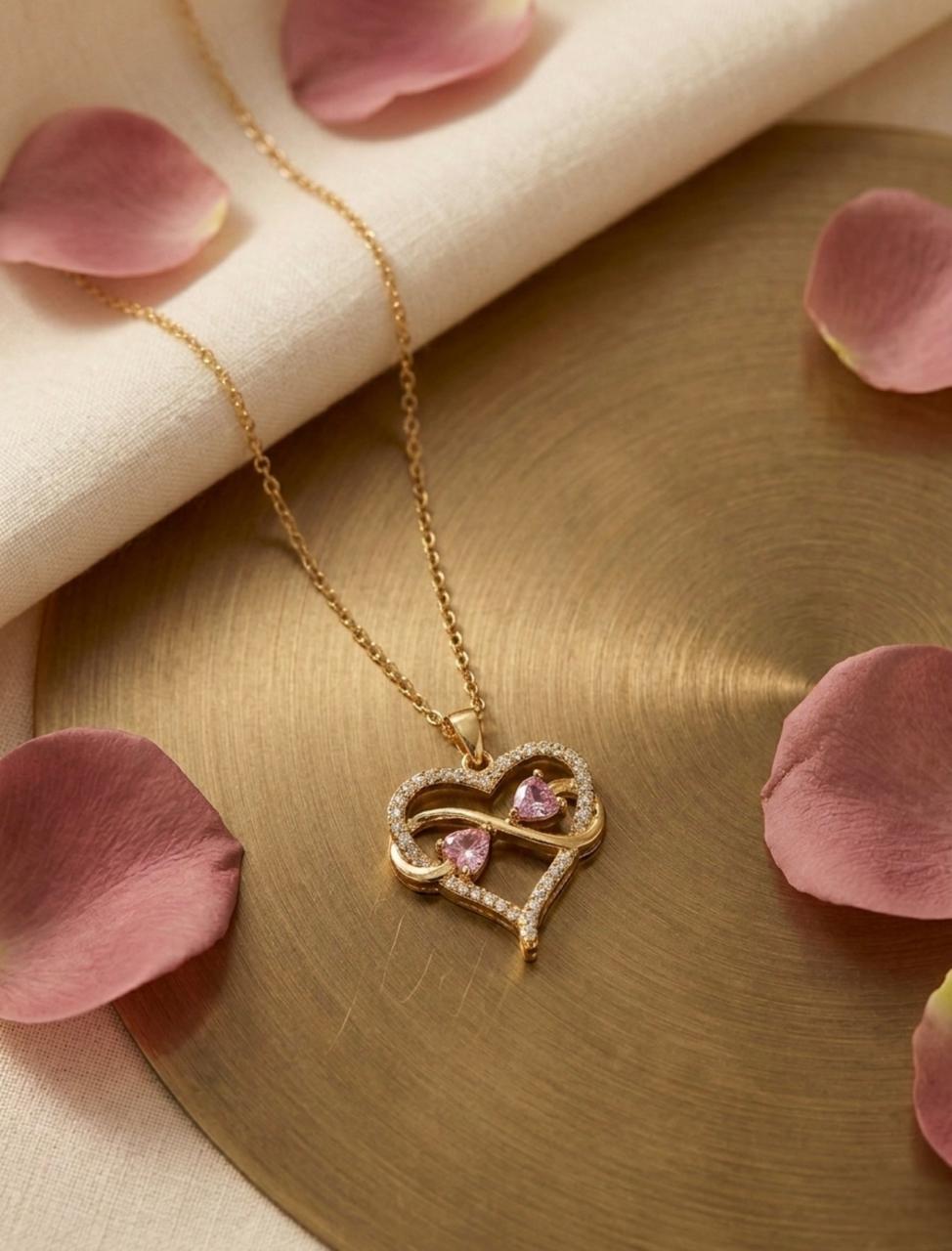 Infinity Blush Heart Pendant