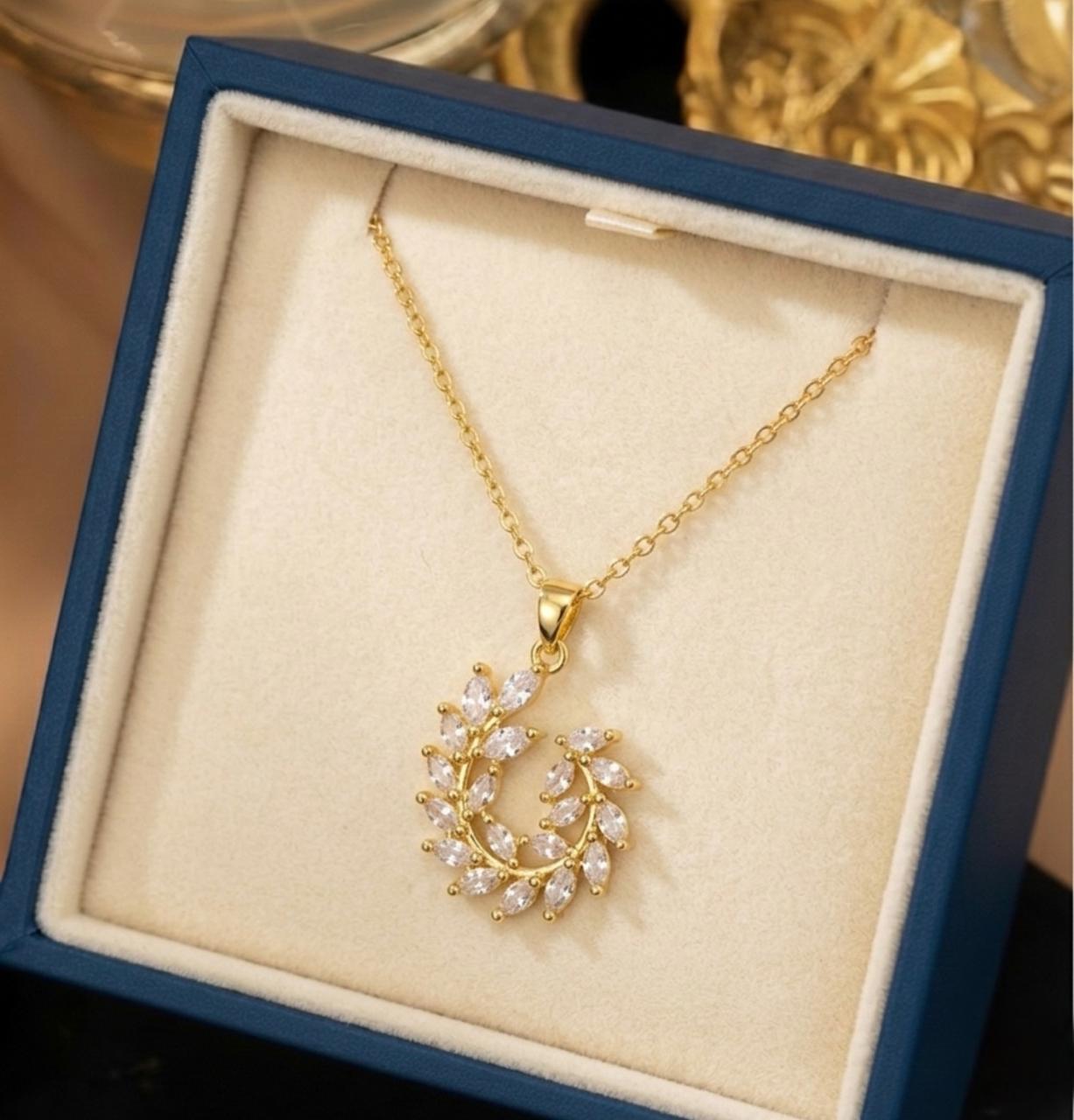 Crystal Leaf Bloom Pendant