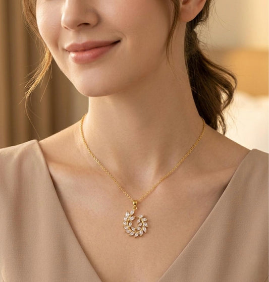 Crystal Leaf Bloom Pendant