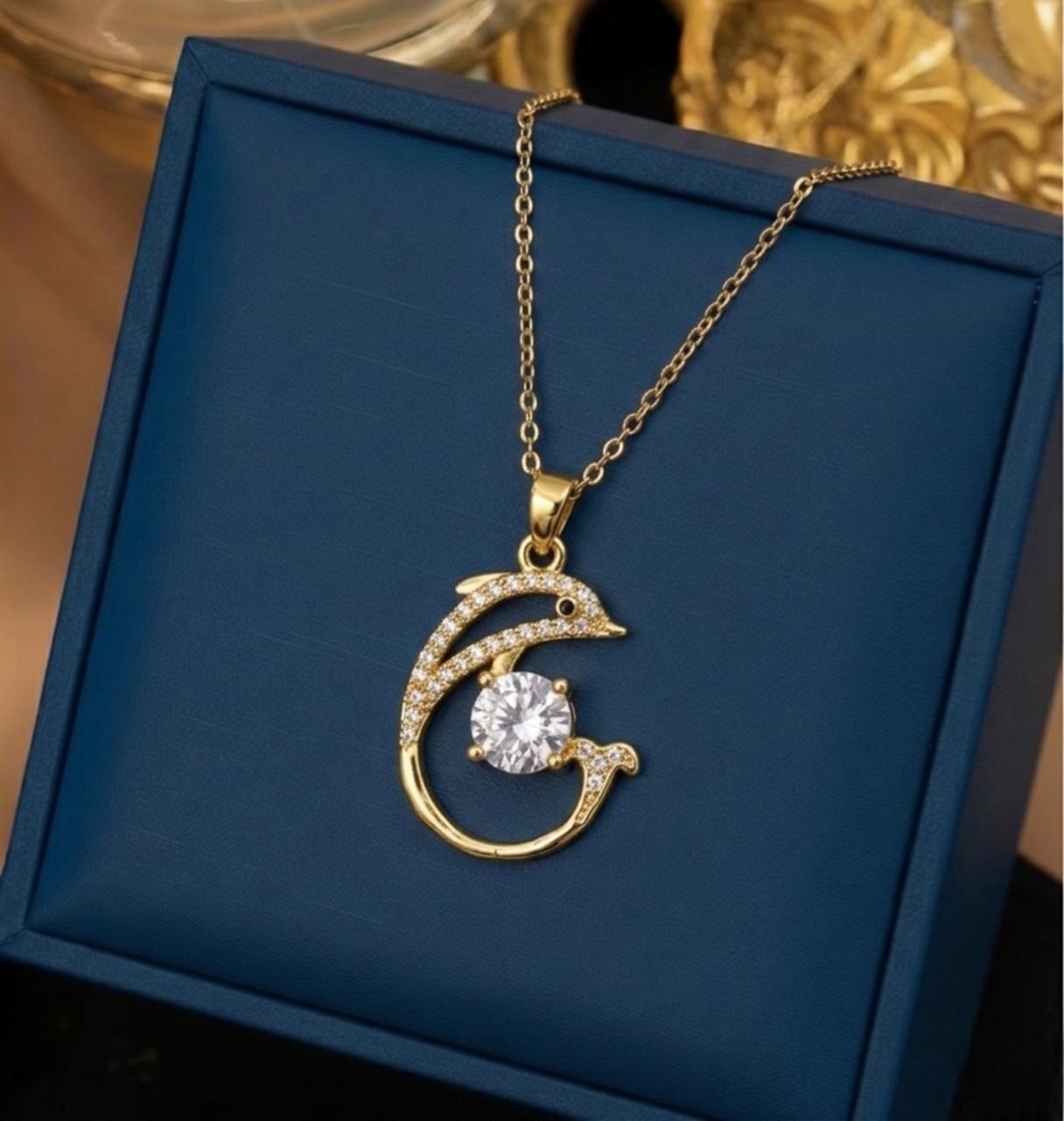 Golden Dolphin Spark Pendant (BUY 1 GET 1 FREE)