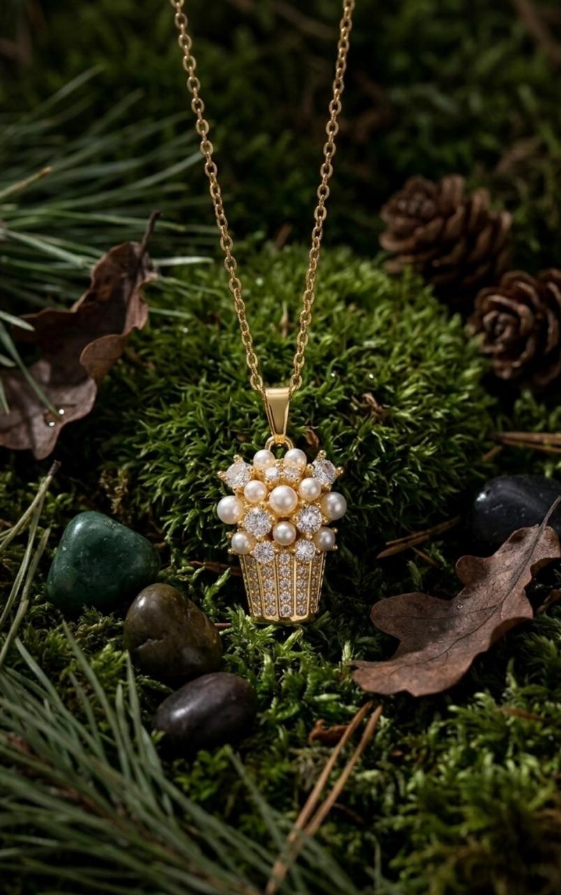 Pearl Blossom Charm Necklace