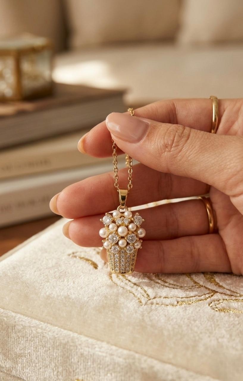 Pearl Blossom Charm Necklace