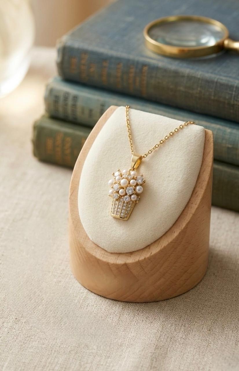 Pearl Blossom Charm Necklace