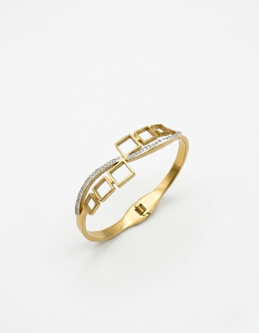 Golden Geometric Grace Bracelet
