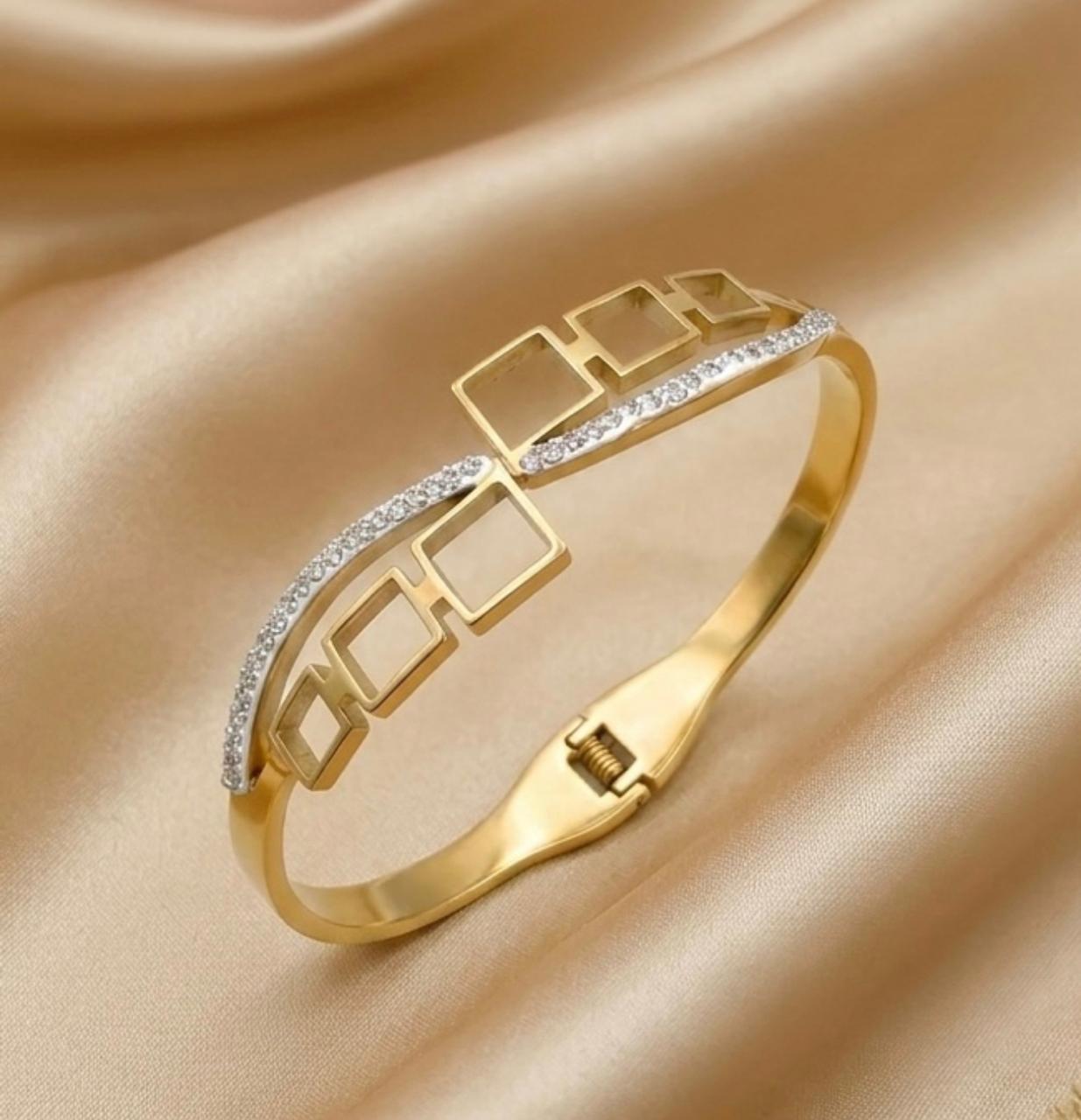 Golden Geometric Grace Bracelet