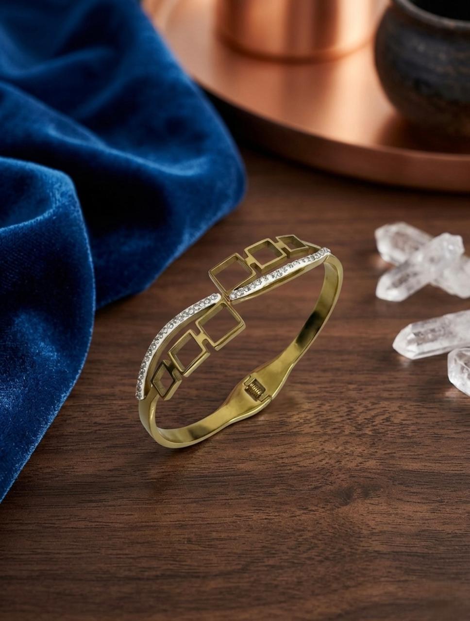 Golden Geometric Grace Bracelet