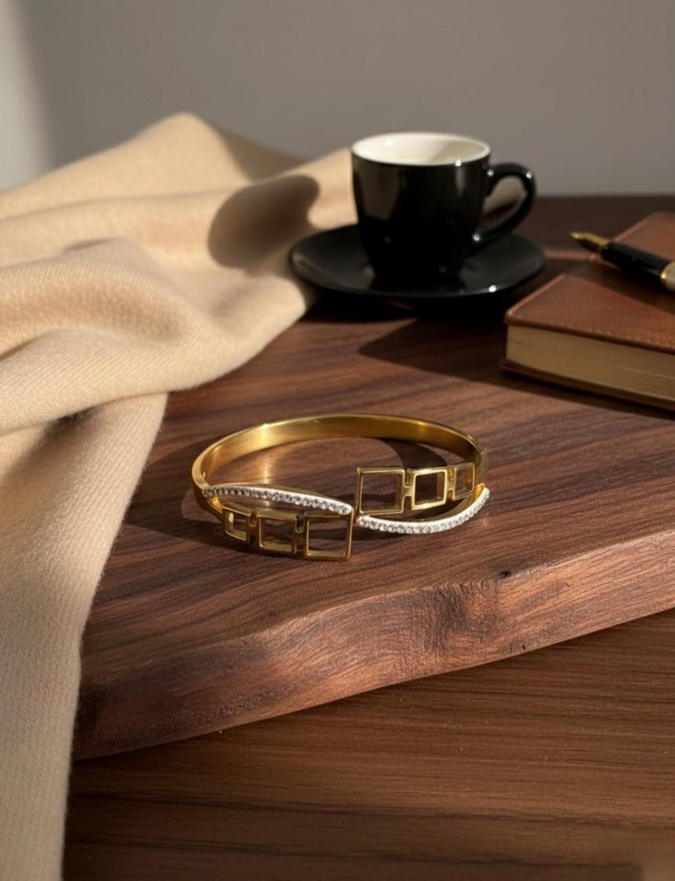 Golden Geometric Grace Bracelet