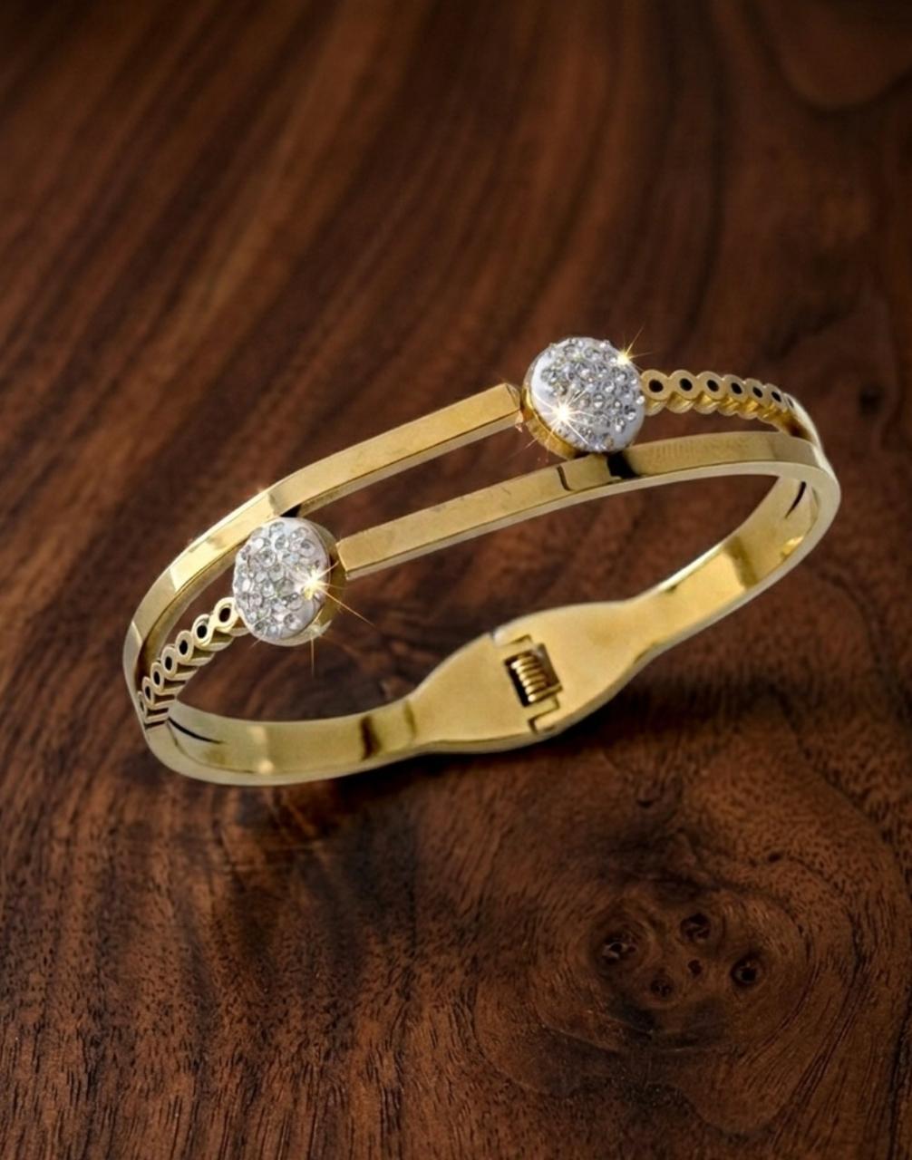 Golden Orbit Crystal Bangle (BUY 1 GET 1 FREE)