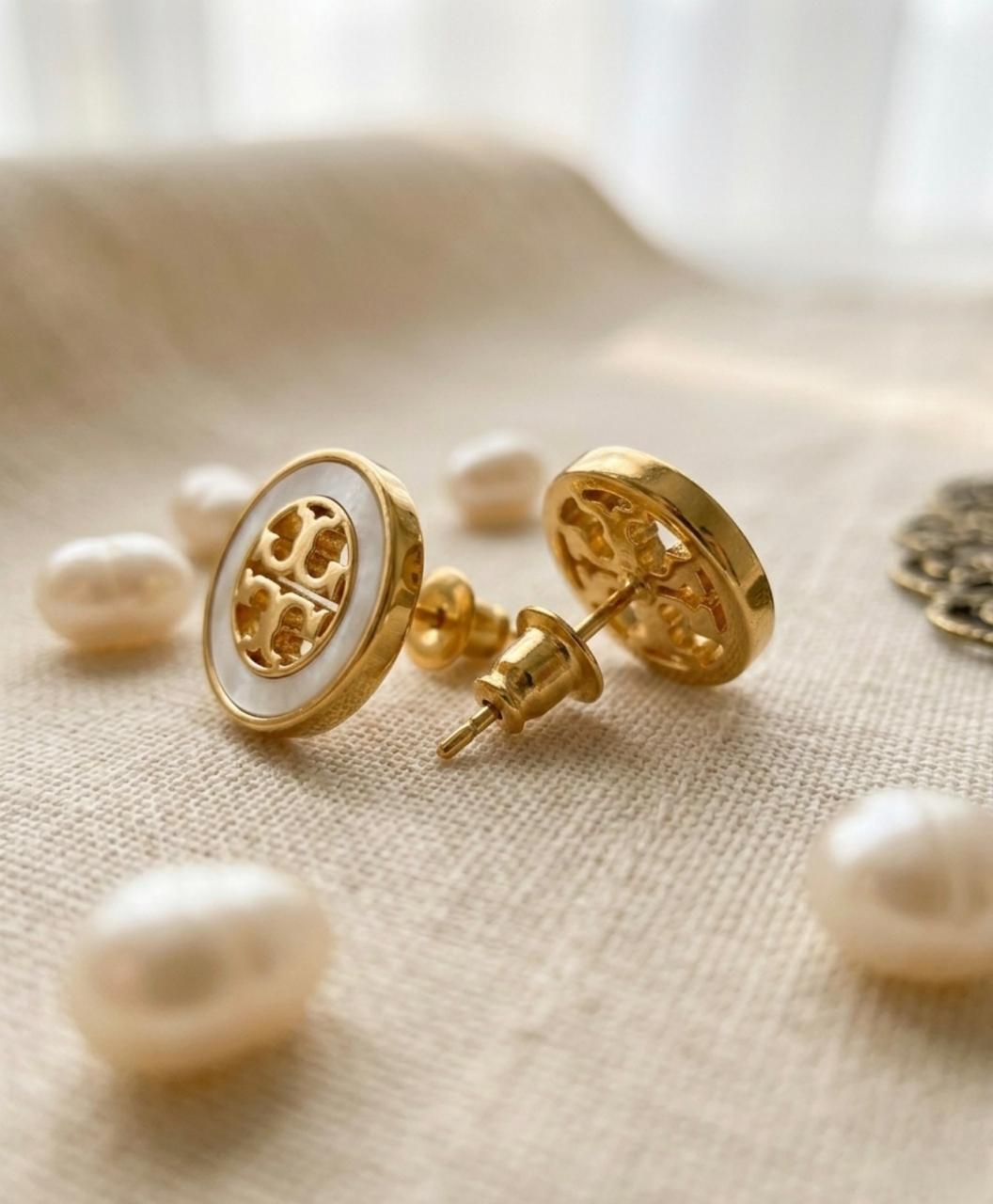 Ivory Glow Circle Studs(BUY 1 GET 1 FREE)
