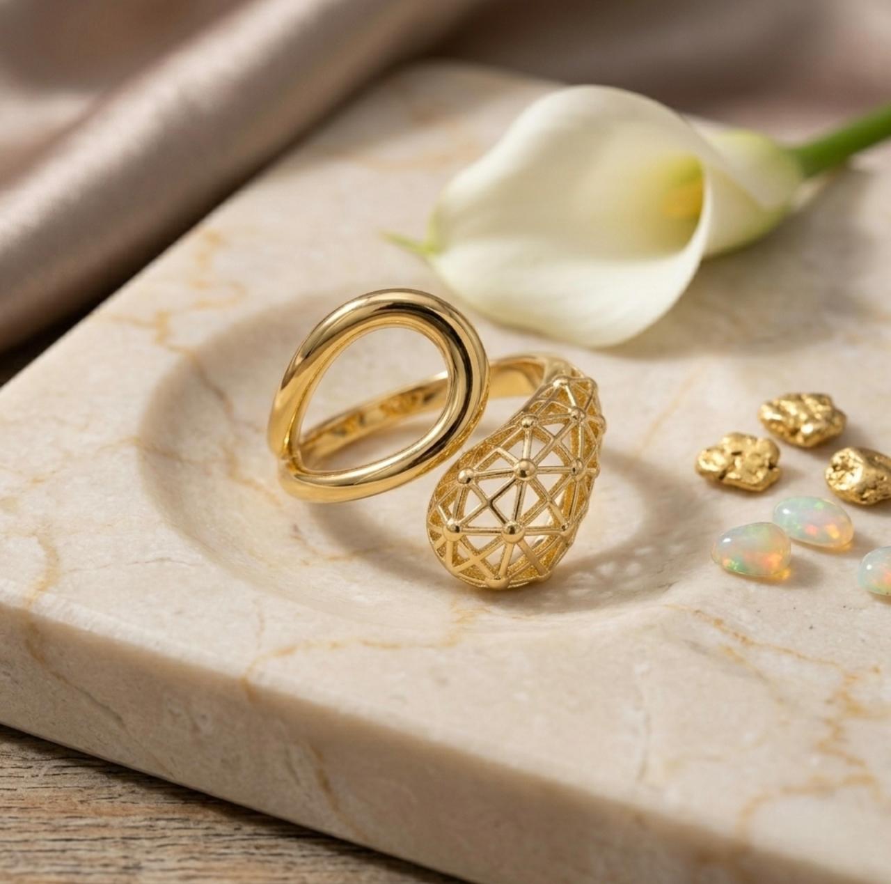 Celestial Mesh Adjustable Ring