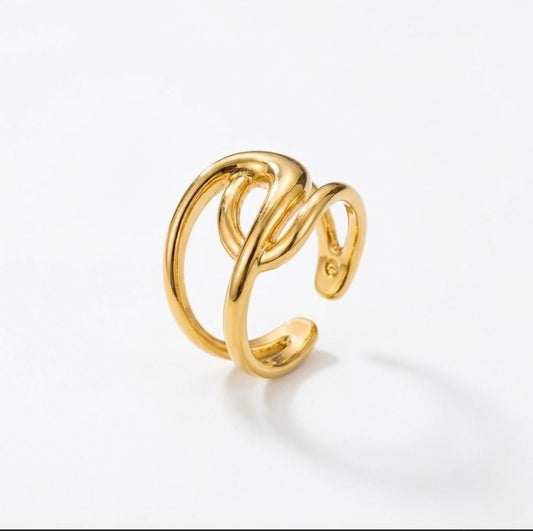Golden Embrace Adjustable Ring