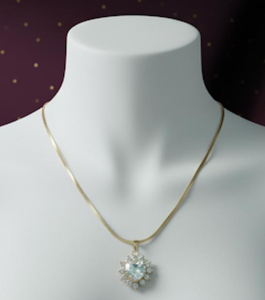 18 Karat Gold Plated Crystal Snowflake Pendant Necklace