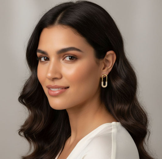 18 Karat Gold Plated Arch Drop Earrings