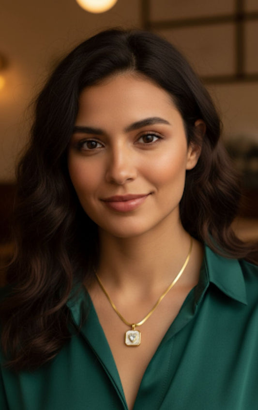 Mother-of-Pearl Heart Pendant Necklace