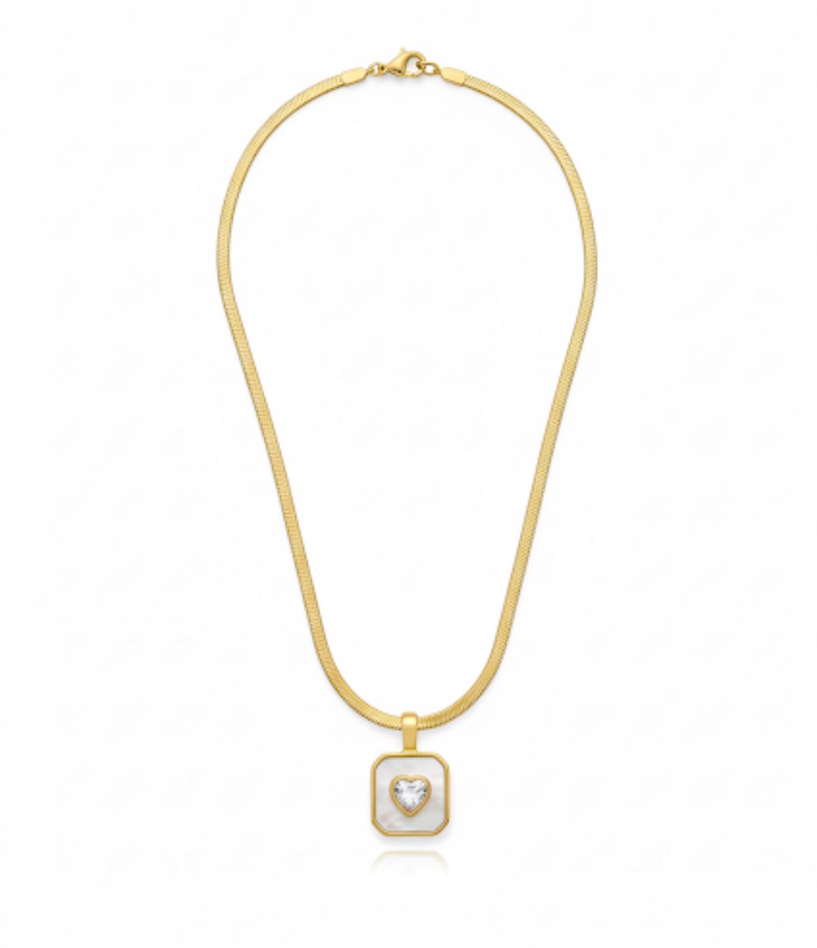 Mother-of-Pearl Heart Pendant Necklace