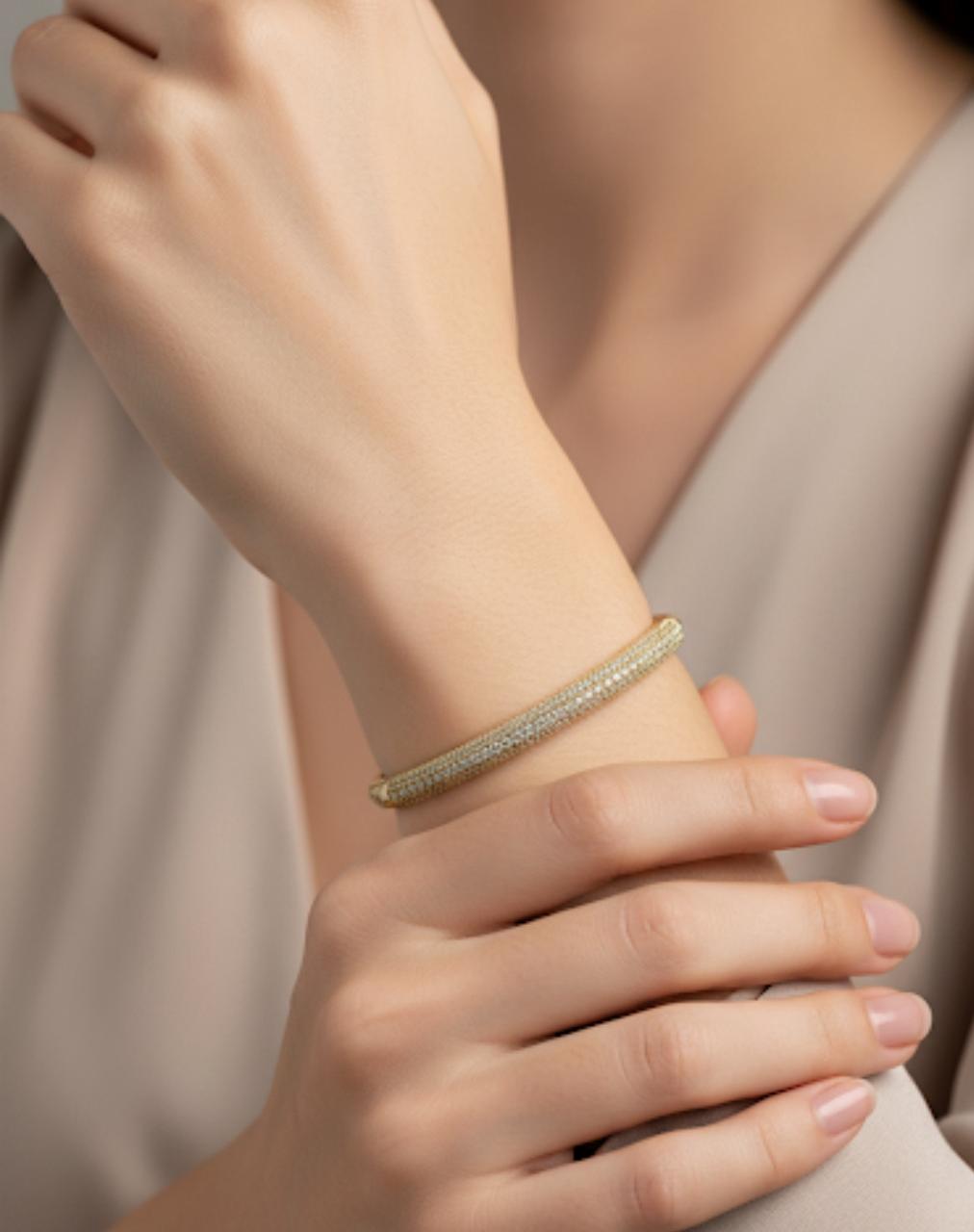 Triple-Row Pave Bangle