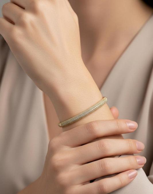 Triple-Row Pave Bangle