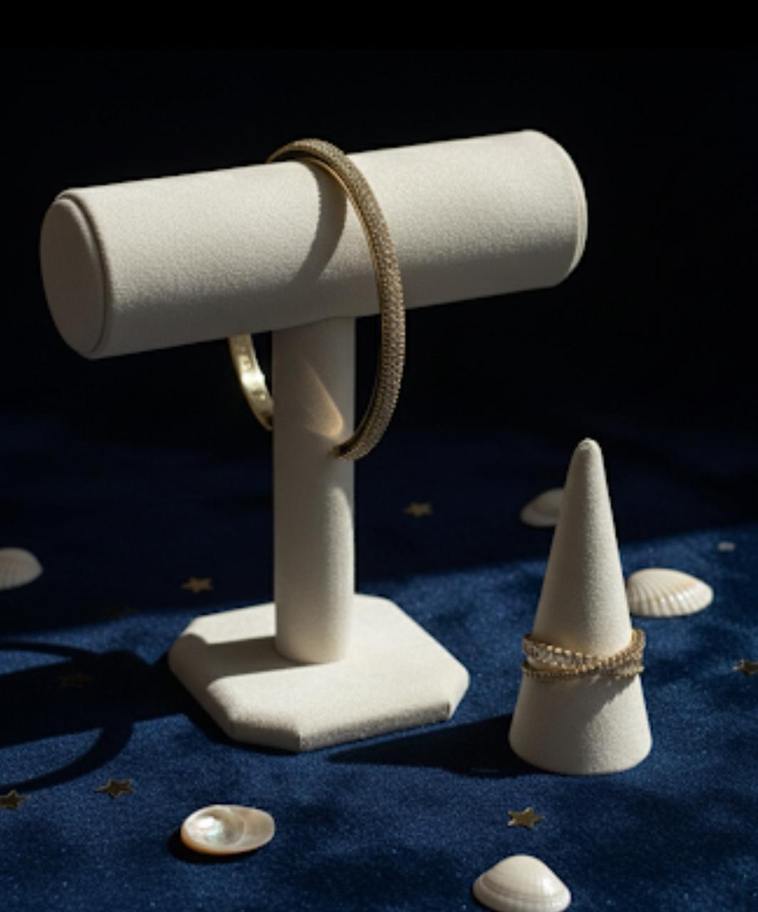 (COMBO) Pave Crystal Bangle + Adjustable Ring Set