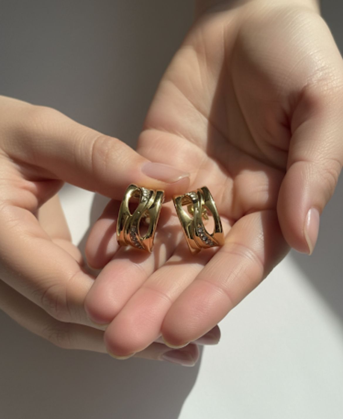 Gilded Ripple Sparkle Hoops