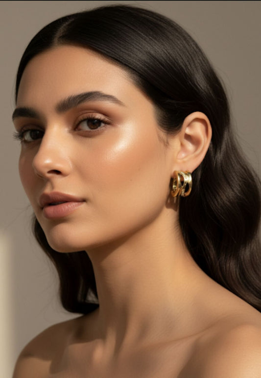 Gilded Ripple Sparkle Hoops