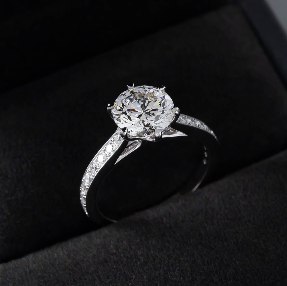 Sterling Silver Plated Round Solitaire Engagement/Eternity Ring