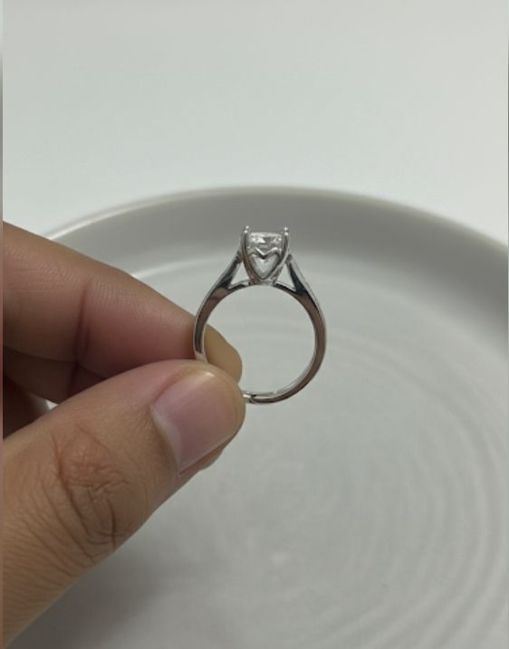 Sterling Silver Plated Round Solitaire Engagement/Eternity Ring