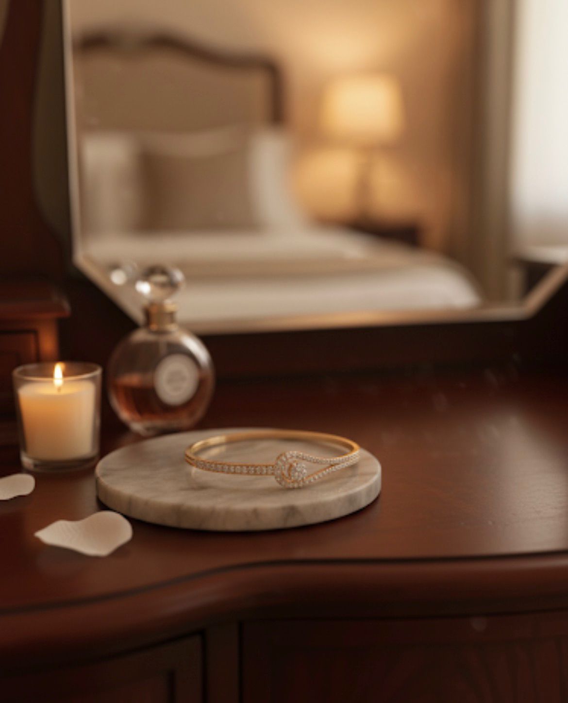 Pave Bypass Solitaire Bangle