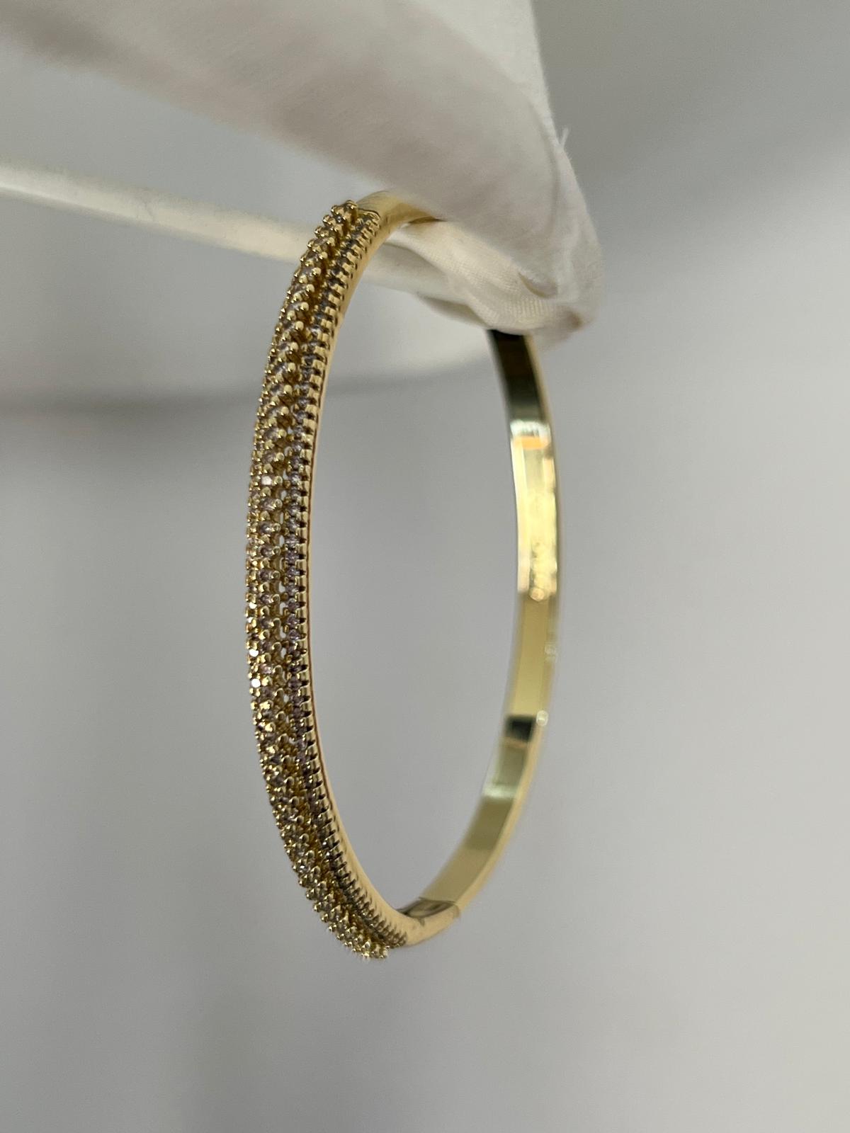 Triple-Row Pave Bangle