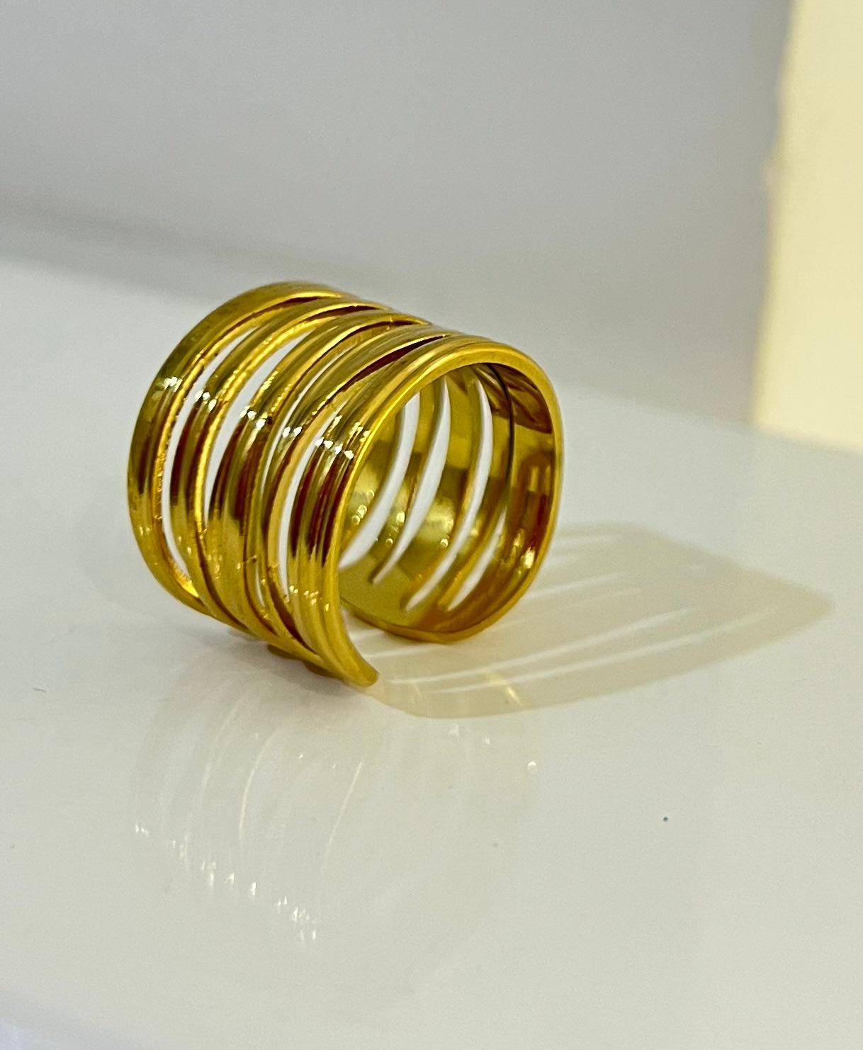 Crystal Studded Adjustable Round Finger Ring