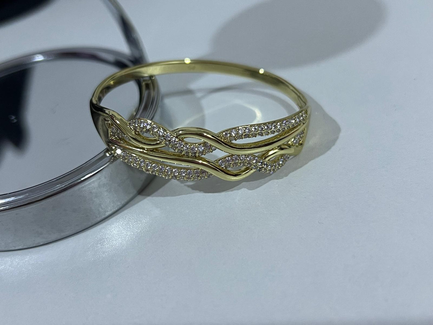 Pave Intertwined Knot Bangle