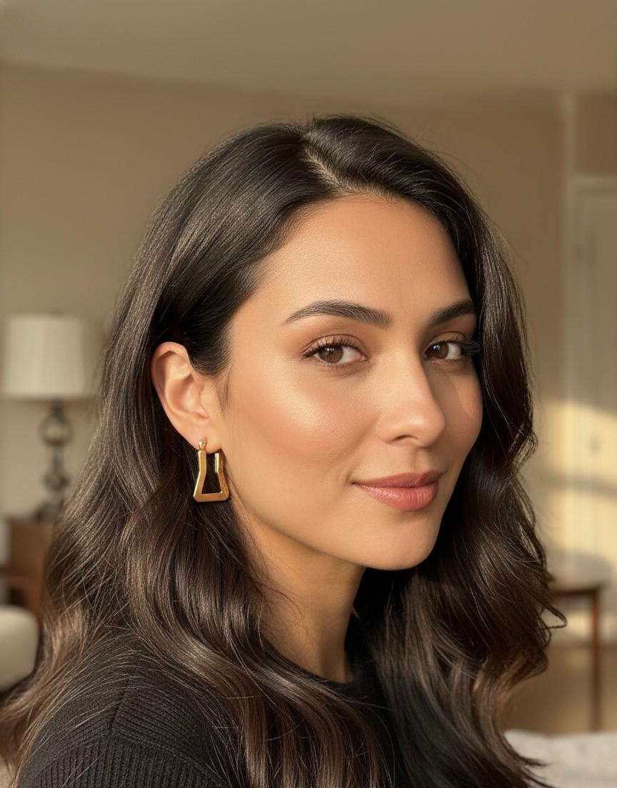 Sleek Geometric Stud Hoops