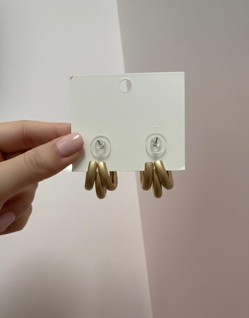 Modern Triple Ring Hoop Earrings