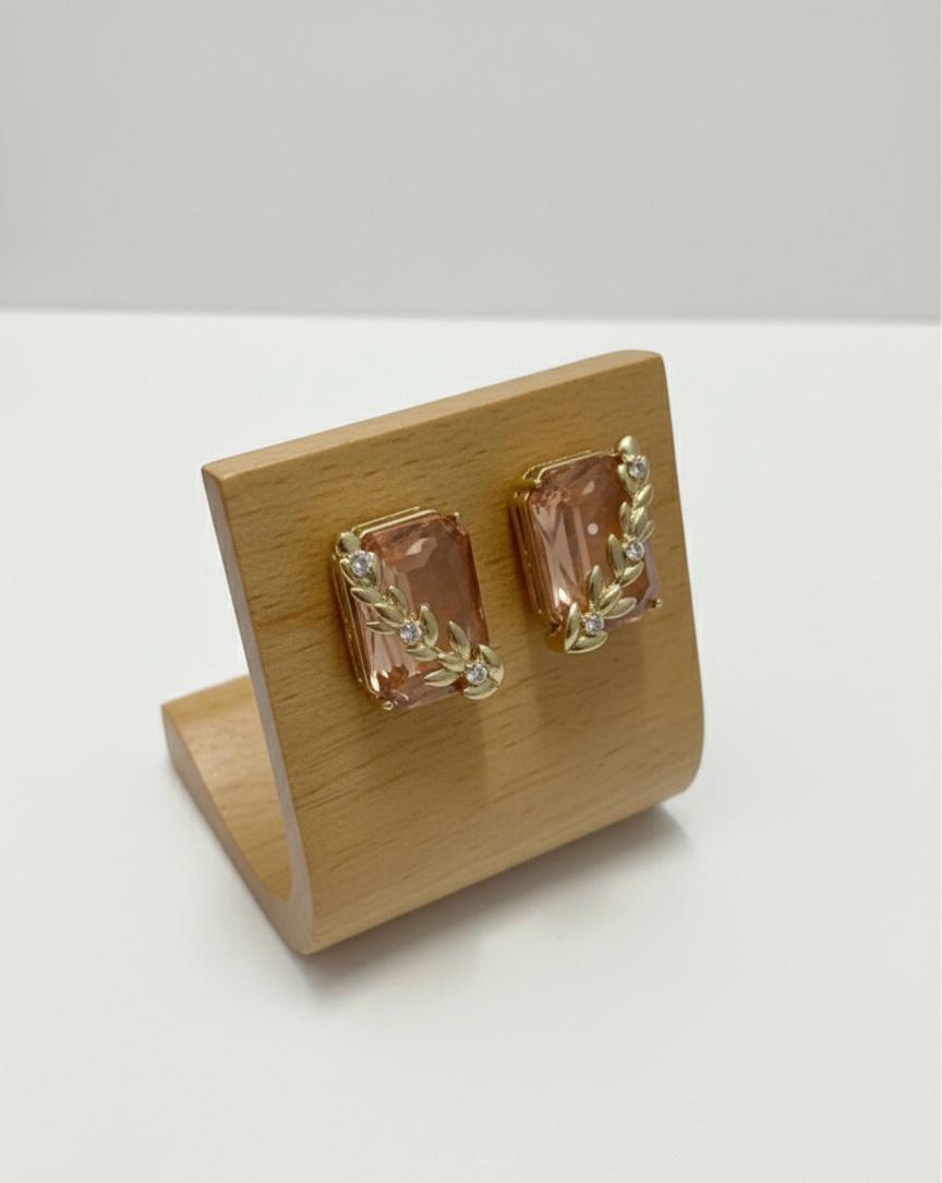 Elegant rectangular royal blue crystal stud earrings