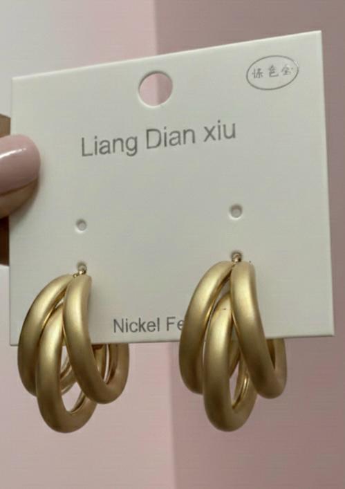 Modern Triple Ring Hoop Earrings