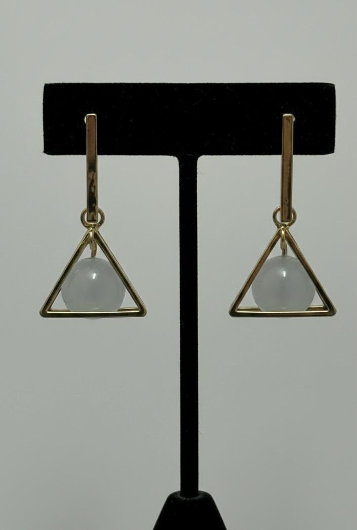 Golden Triangle Drop Earrings