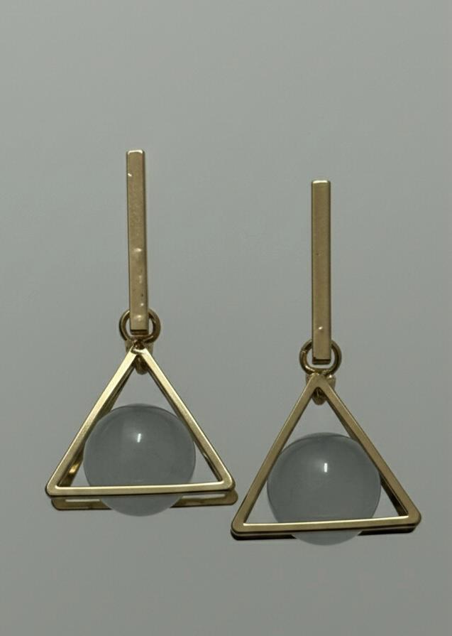 Golden Triangle Drop Earrings