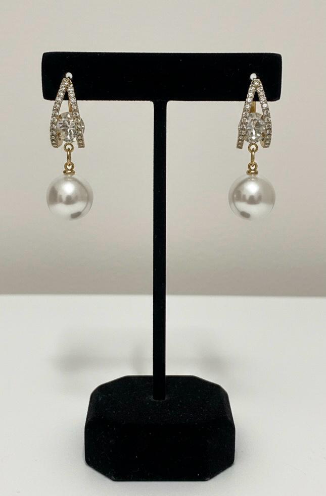 Crystal Pearl Drop Earrings