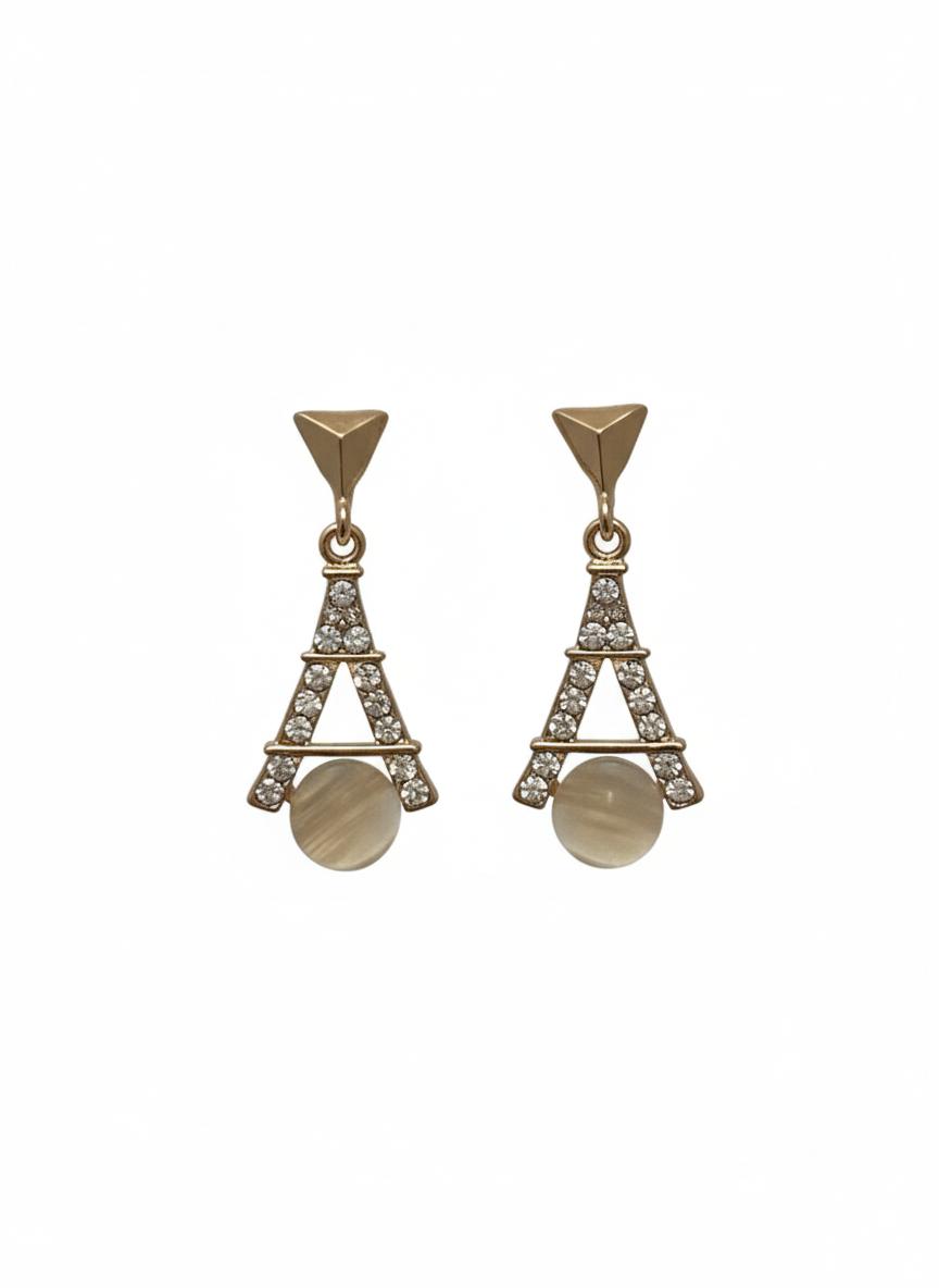 Golden Eiffel Drop Earrings