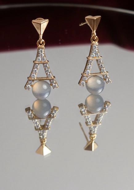 Golden Eiffel Drop Earrings