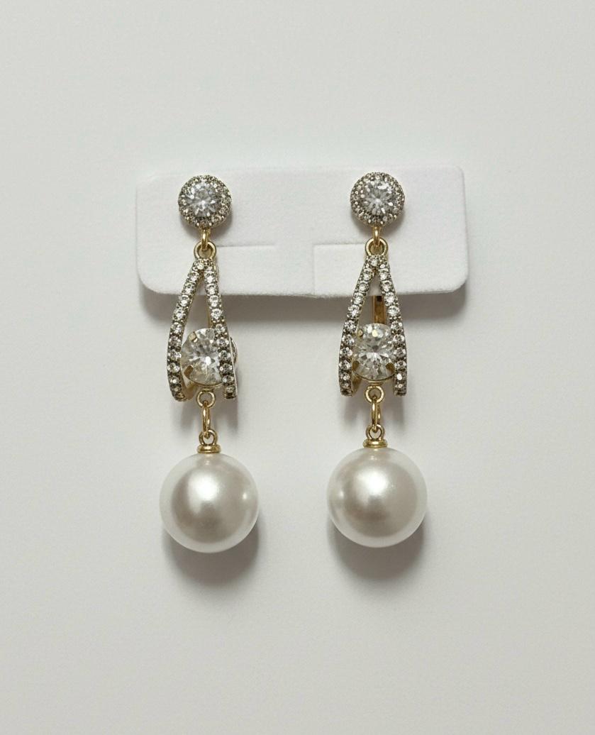Crystal Pearl Drop Earrings