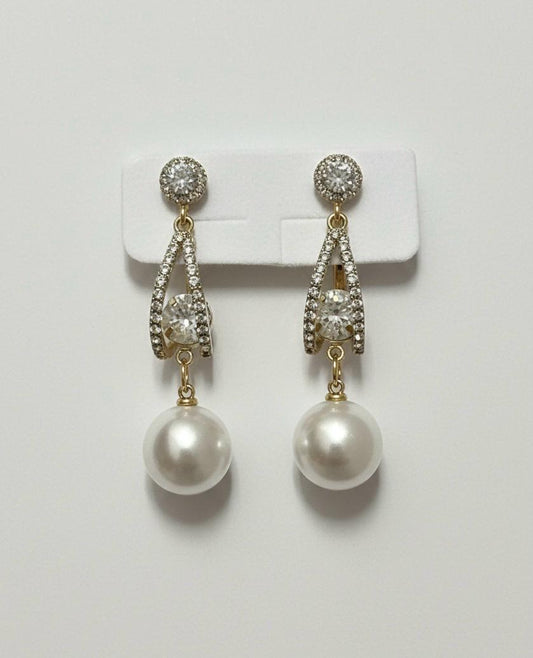 Crystal Pearl Drop Earrings