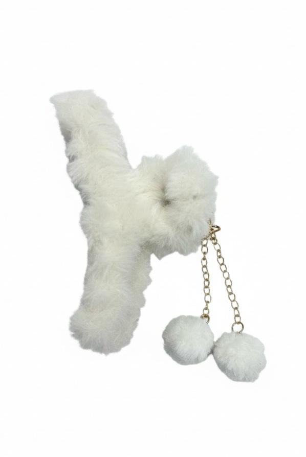 Furry Pom-Pom Hair Claw
