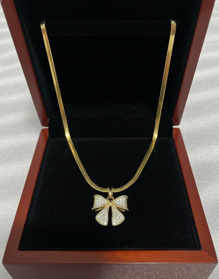 Sparkling Bow Necklace