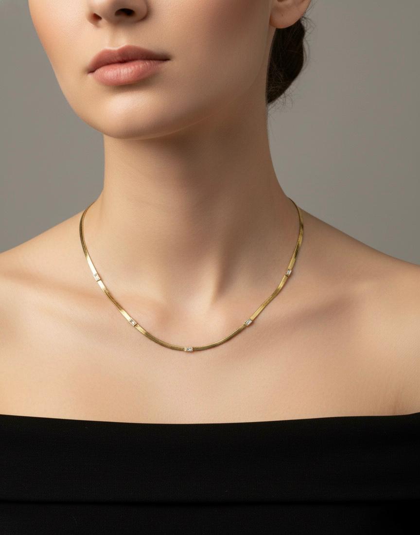 Crystal Accent Chain Necklace