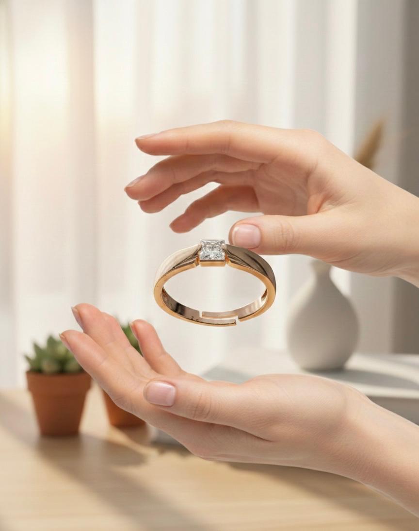 Minimal Clear Stone Band Ring